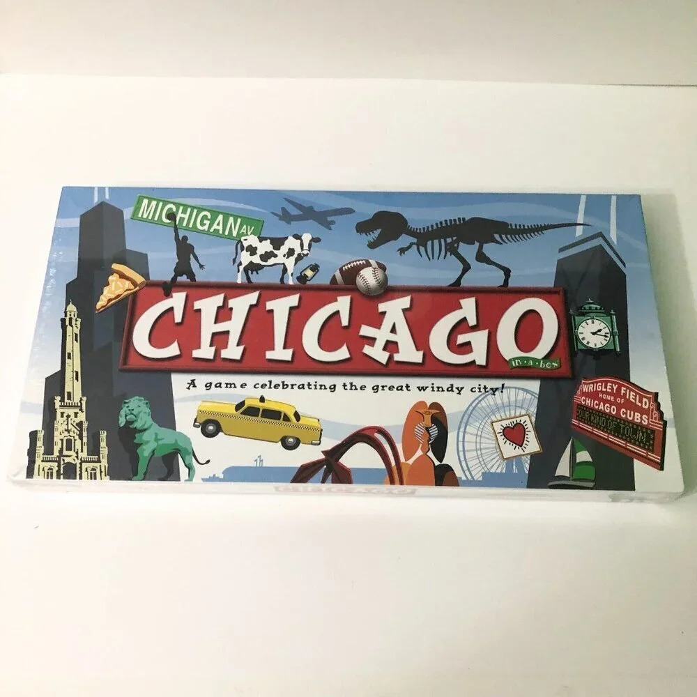 Chicago In A  Box Board Game Late for the Sky Monopoly Style Game